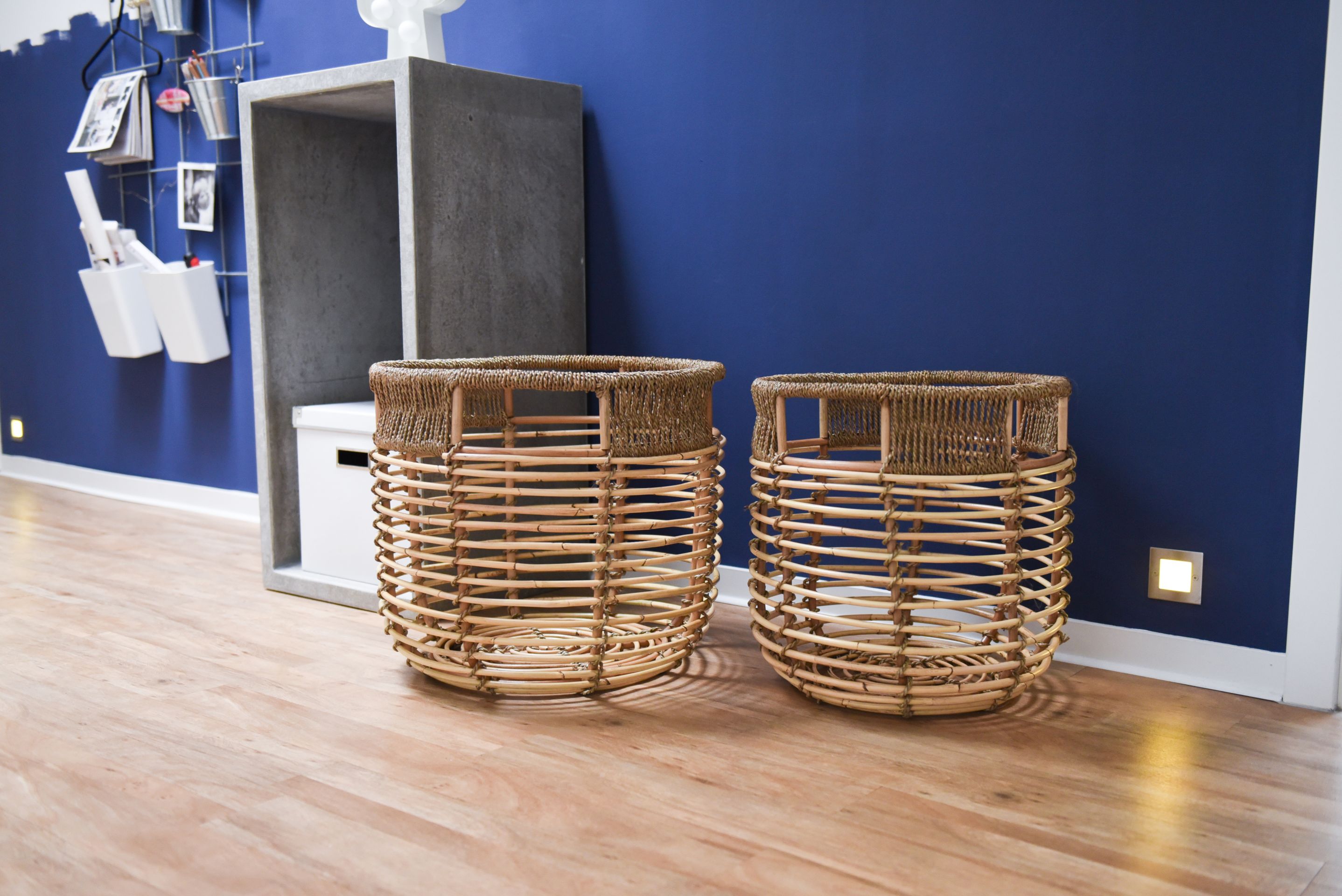 Aufbewahrungskorb Dekokorb Korb aus Rattan "Riba" Ø 41 cm Natur | eBay