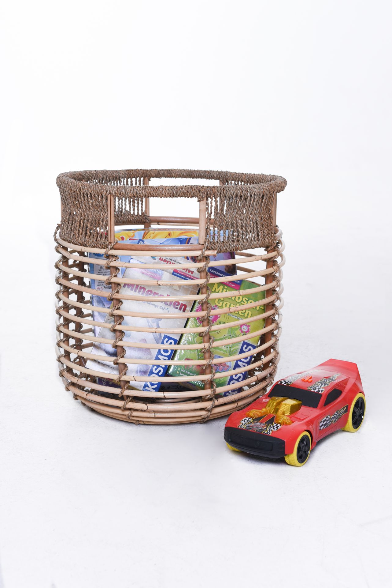 Aufbewahrungskorb Dekokorb Korb aus Rattan "Riba" Ø 41 cm Natur | eBay