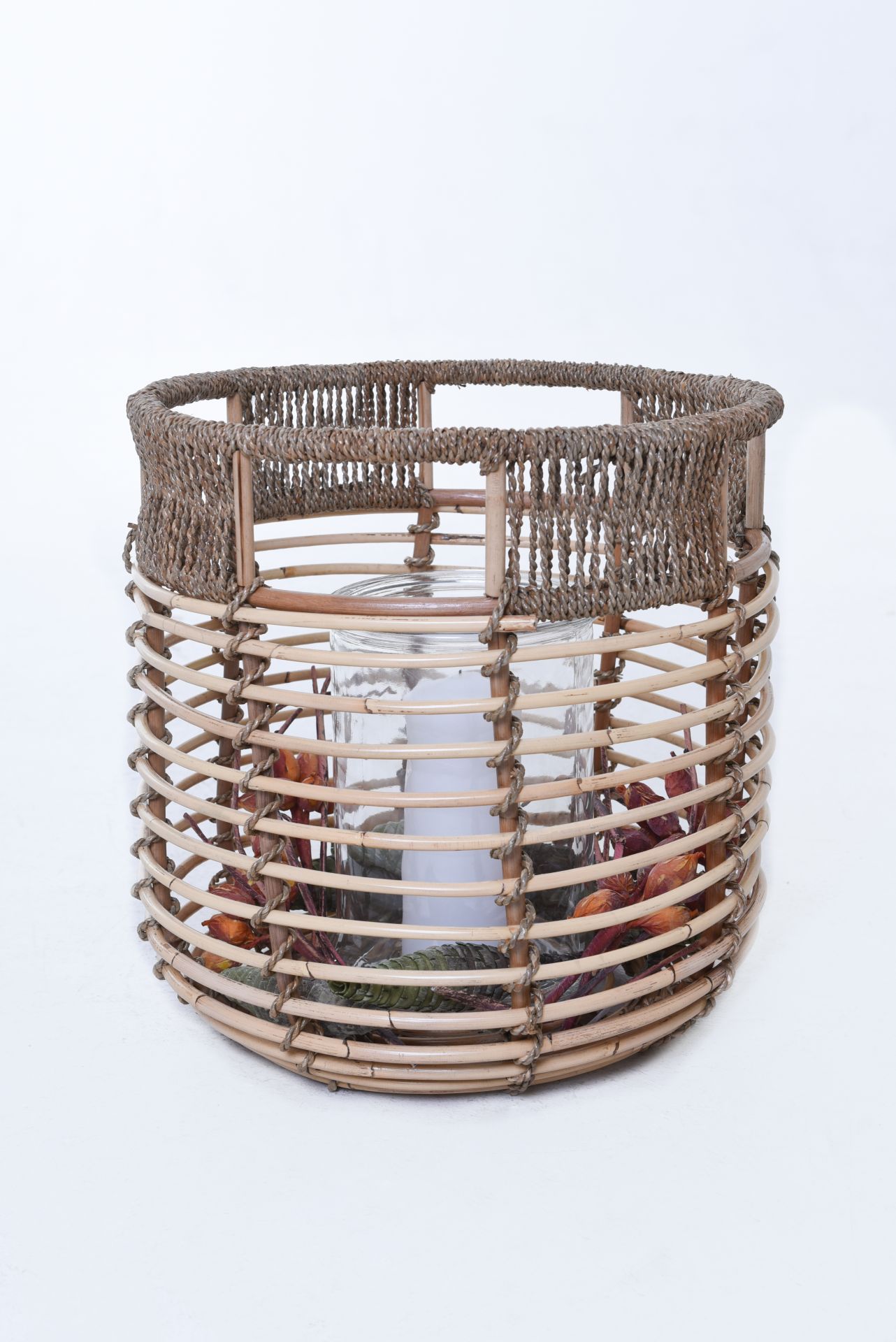 Aufbewahrungskorb Dekokorb Korb aus Rattan "Riba" Ø 41 cm Natur | eBay