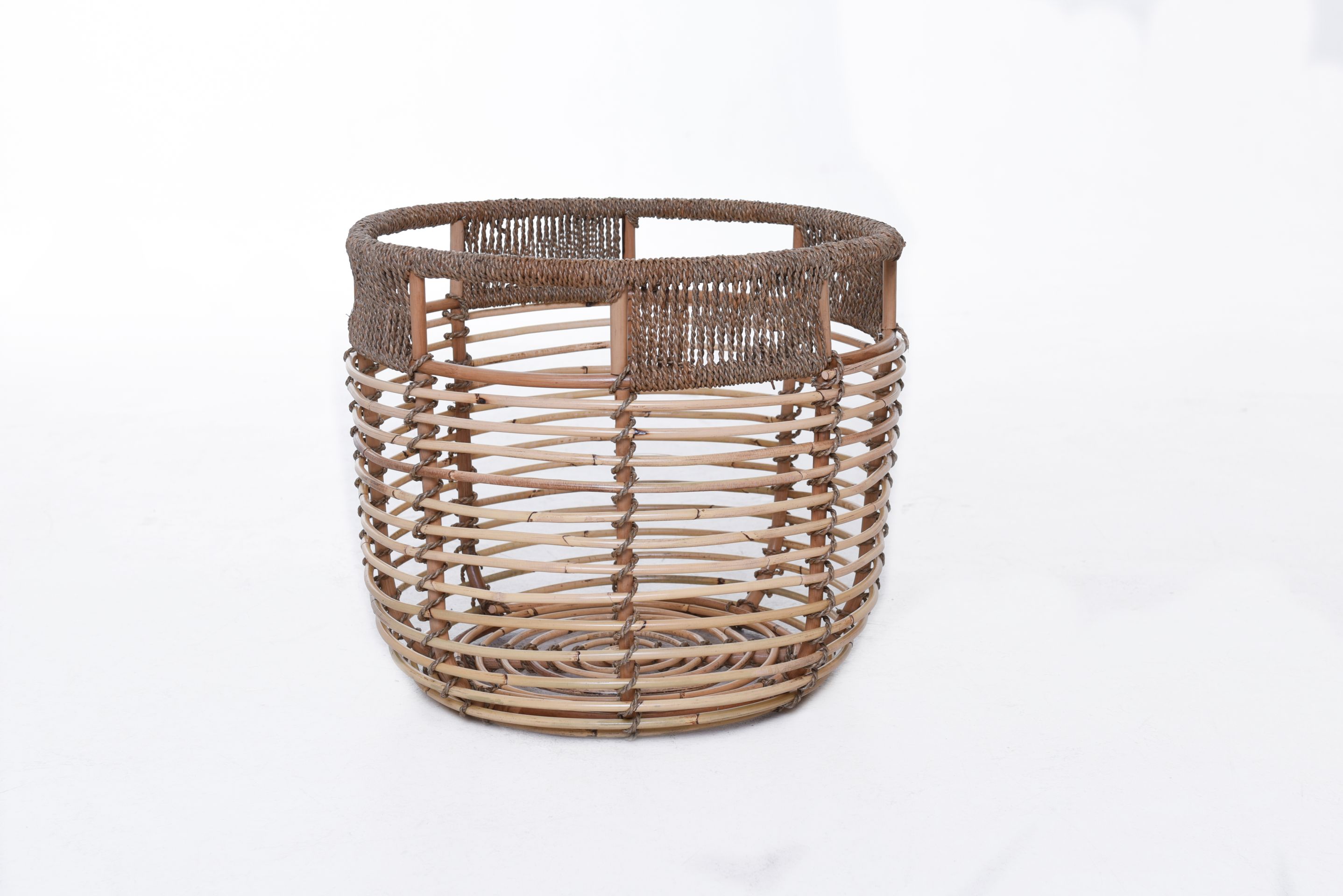Aufbewahrungskorb Dekokorb Korb aus Rattan "Riba" Ø 49 cm Natur | eBay