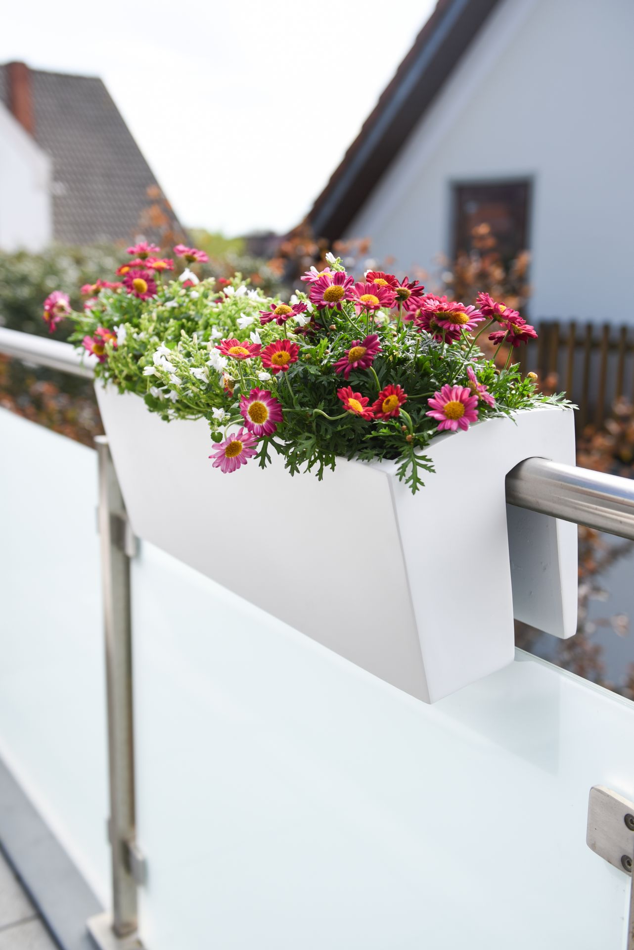 Balkonkasten Blumenkasten Pflanzgefäß Fiberglas "Balkona Classic" 60 cm