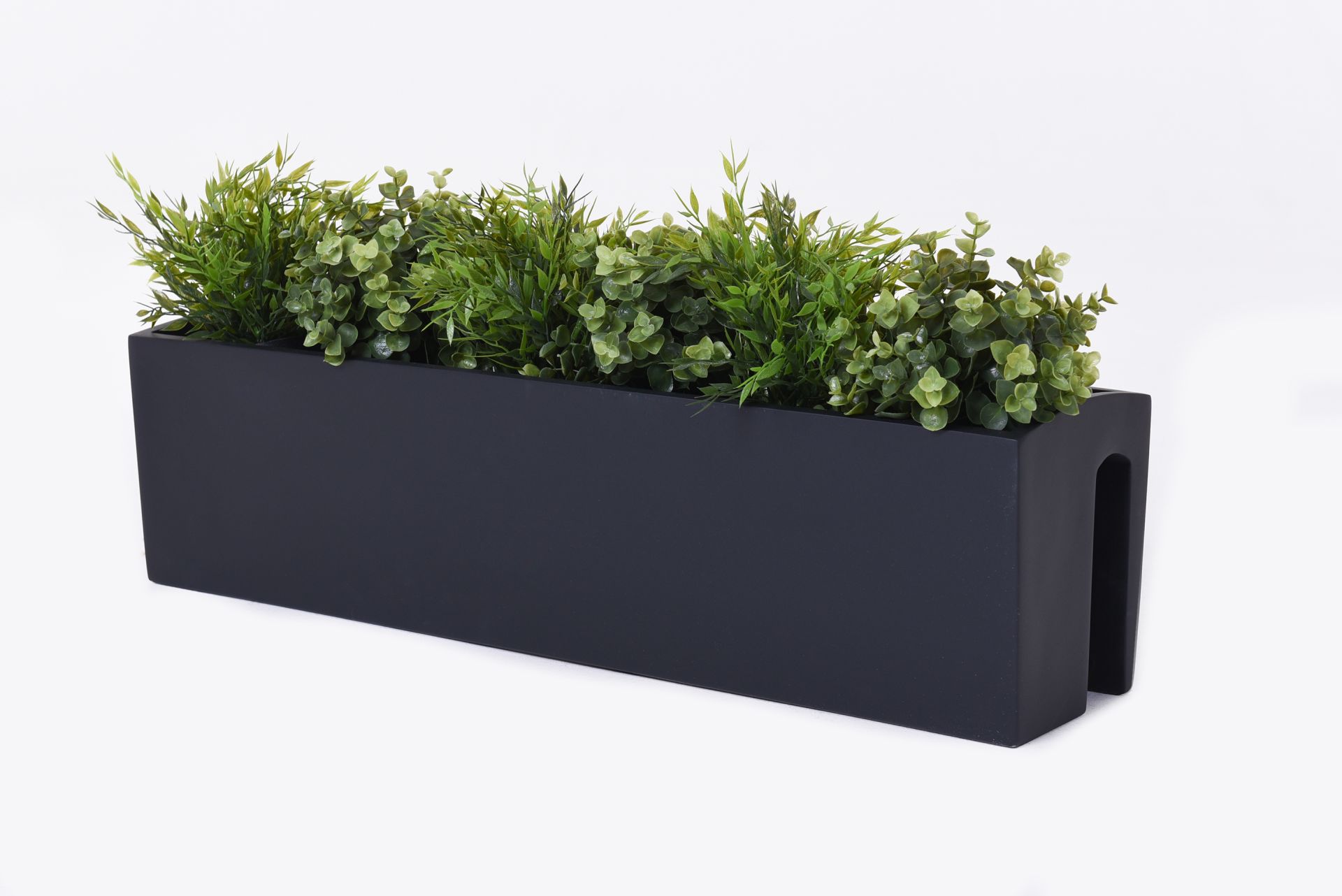 Balkonkasten Blumenkasten Fiberglas "Balkona Classic" 80 cm, Anthrazit