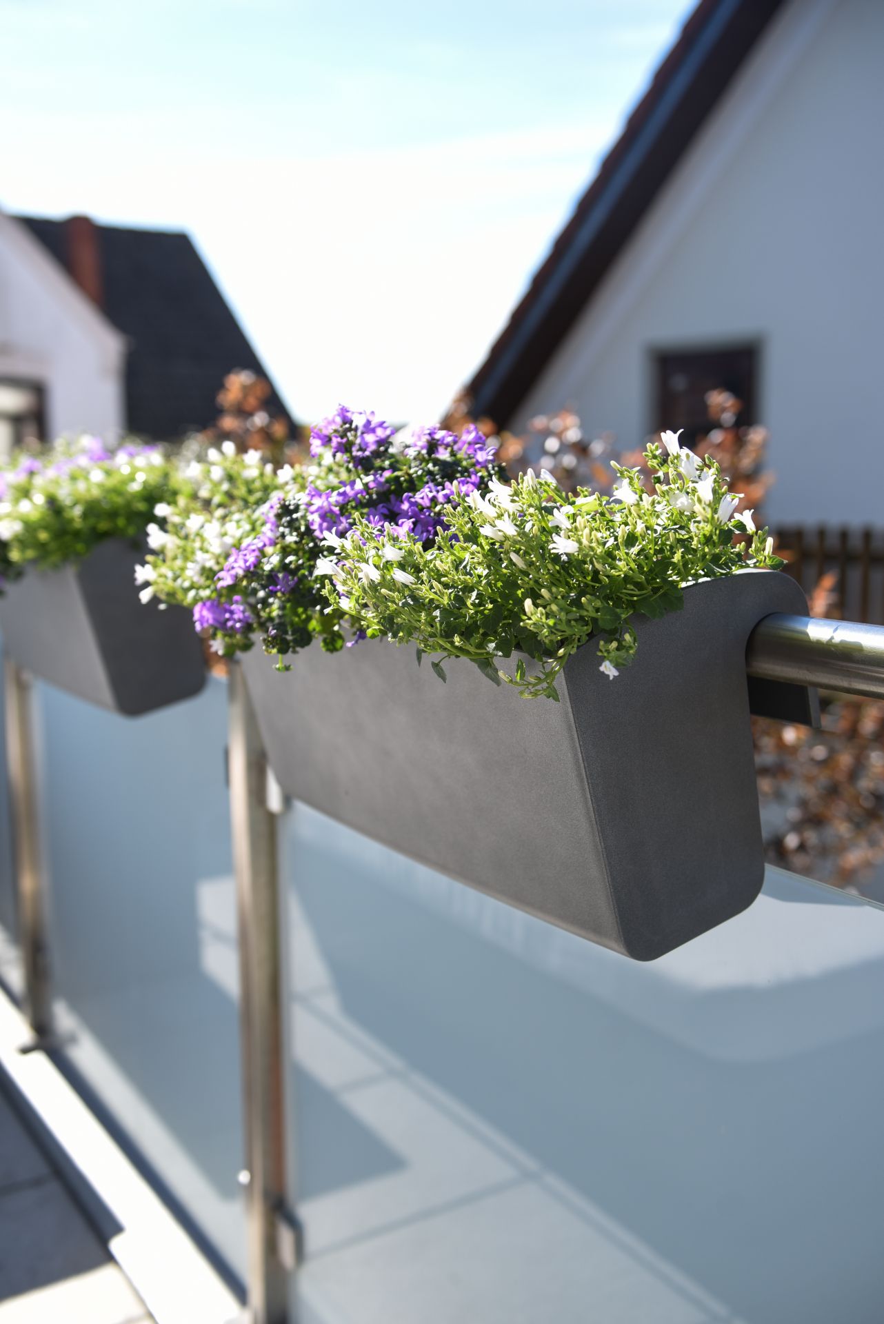 Balkonkasten anthrazit für Geländer "Balkona Classico" 50 cm mit