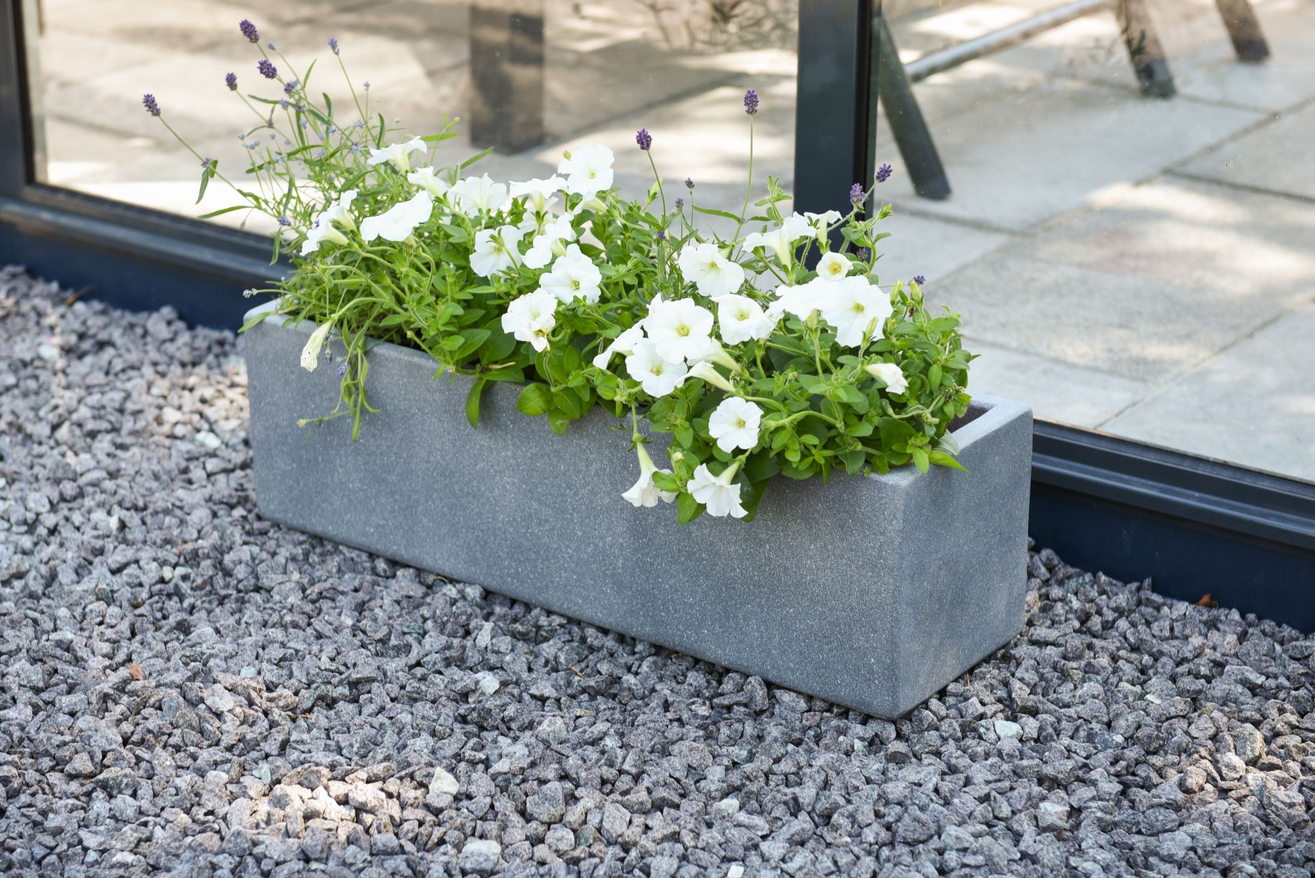 Blumenkasten Balkonkasten Pflanzkasten aus Beton "Flobo", 60 cm Grau | eBay