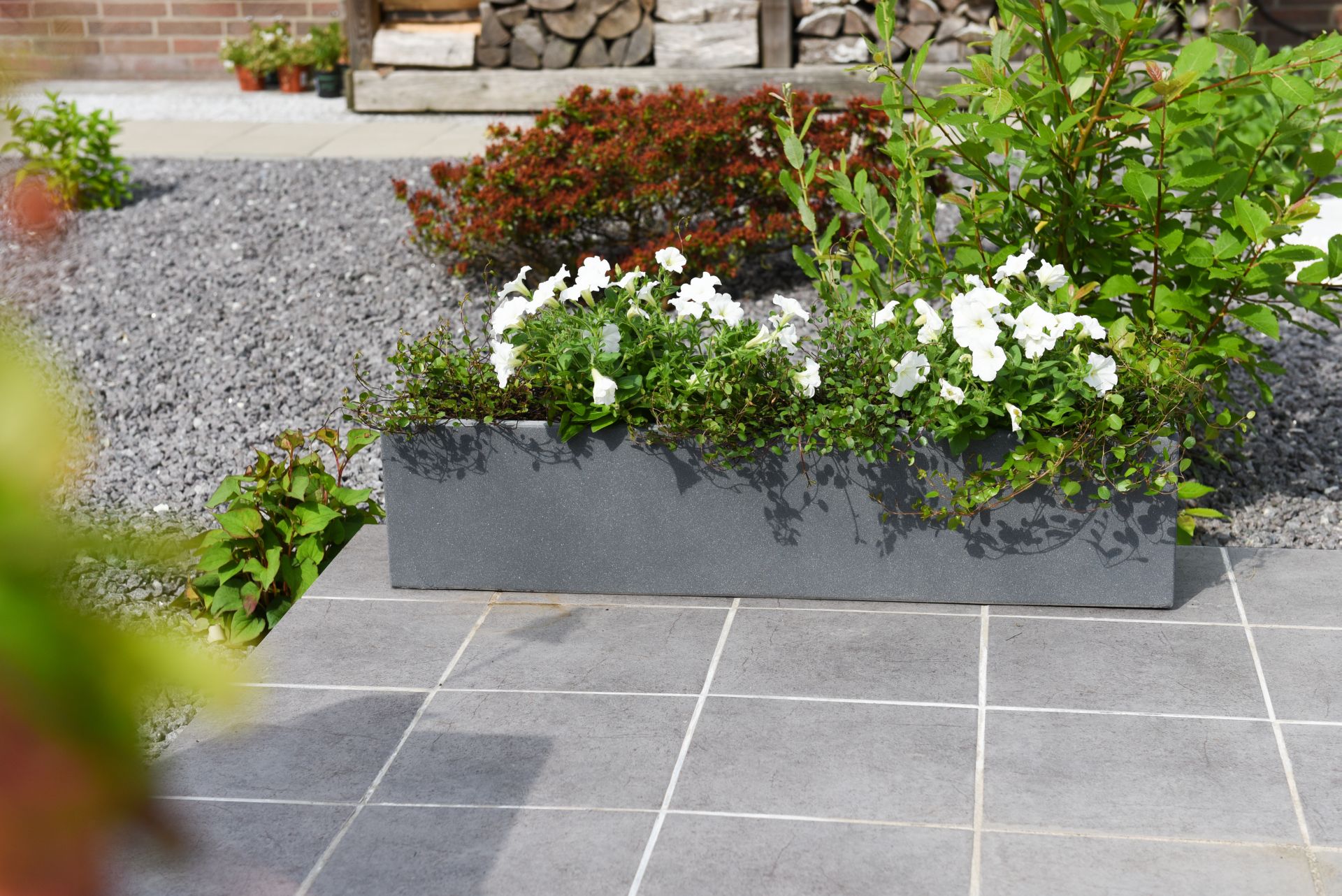 80 Cm Grau Blumentopf Garten Pflanzzubehor Blumenkasten Balkonkasten Fiberglas Beton Design Flobo Blumentopf Garten Garten Terrasse