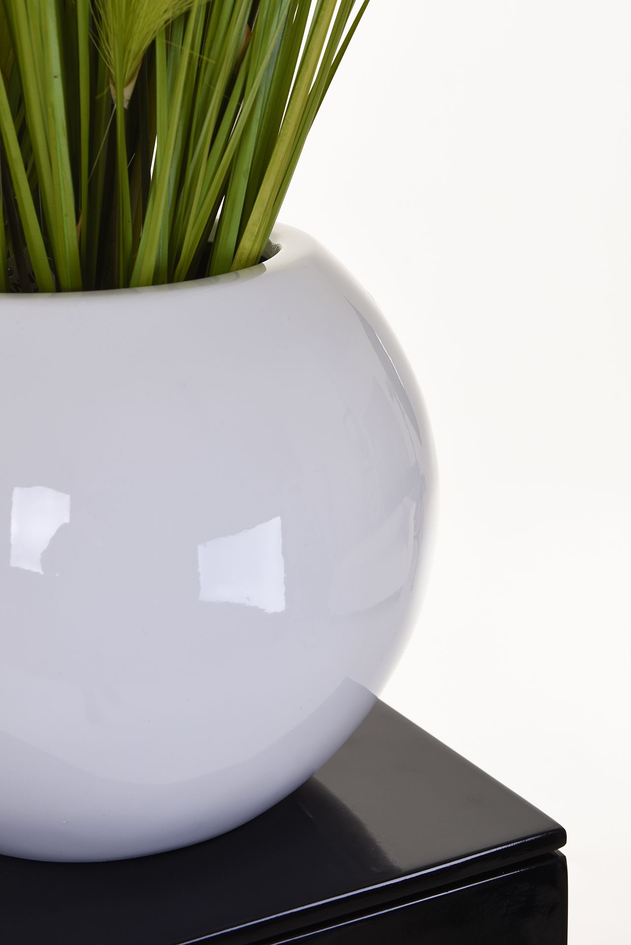 Blumentopf Pflanztopf rund Fiberglas "Globo" Ø 30 cm, Weiß Hochglanz | eBay