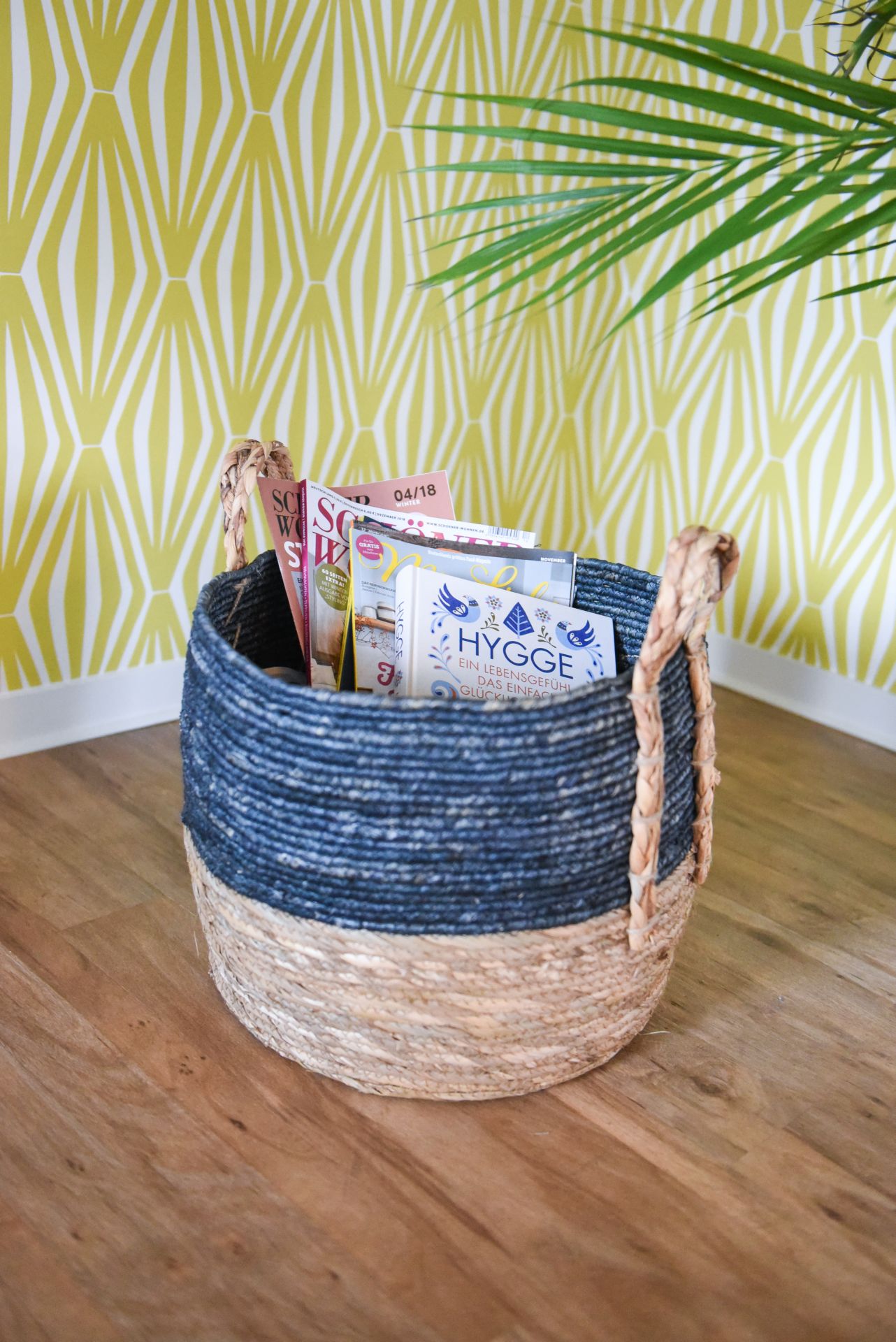 Korb Wäschekorb Zeitungskorb Dekokorb mit Henkel "Ansi" 31*40cm, Natur