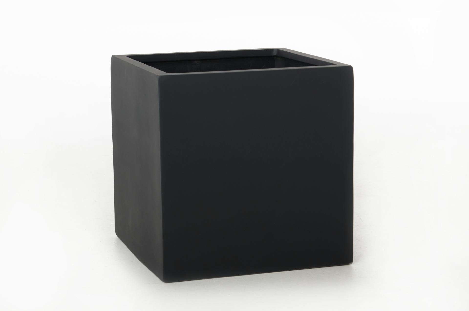 Pflanzkübel Blumenkübel Blumentopf Fiberglas Anthrazit BLOCK 40 x 40 x