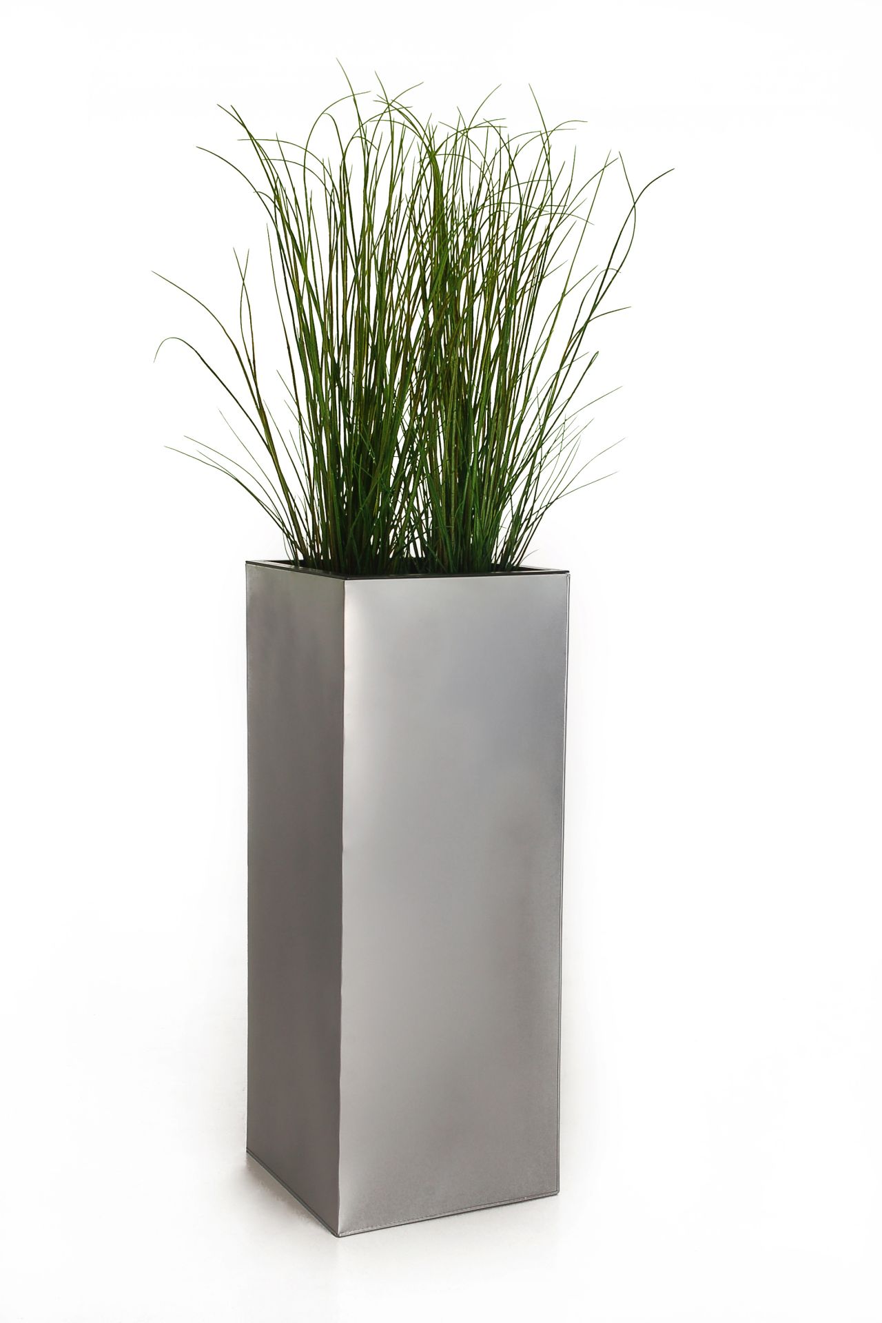 Blumenkübel Pflanzkübel "Block", Zink, 65 cm, Silber, inklusive Einsatz