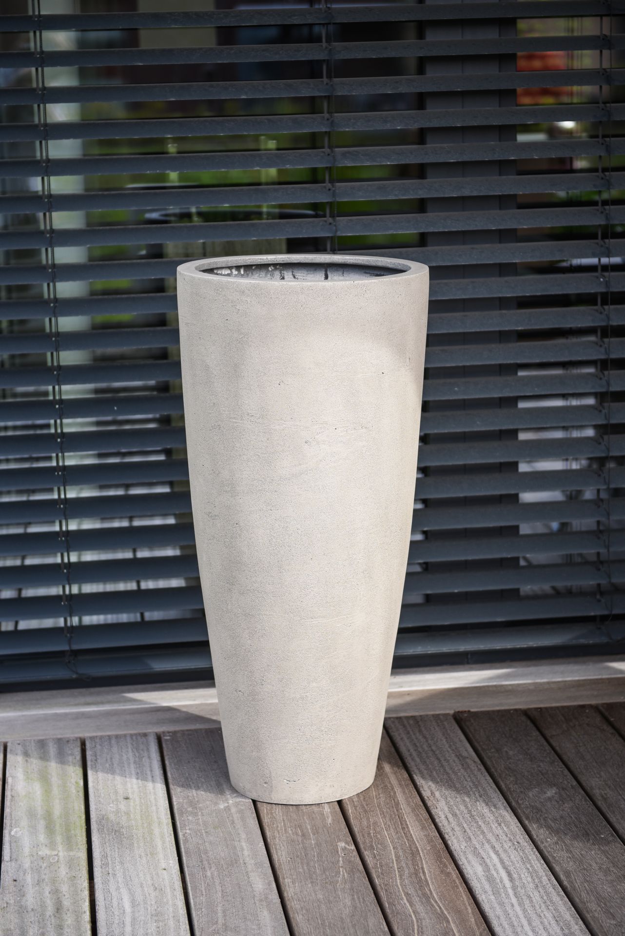 Pflanzkübel Blumenkübel Übertopf Fiberglas Steinoptik CITY 100cm, Beige