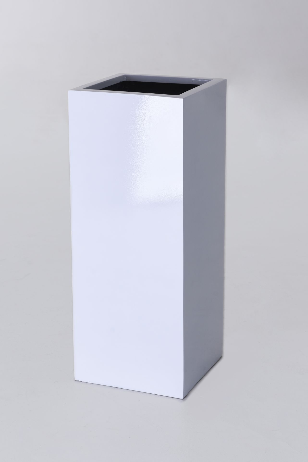 Pflanzkübel Blumenkübel Pflanzsäule Fiberglas "Block" 75x30x30 cm Weiß