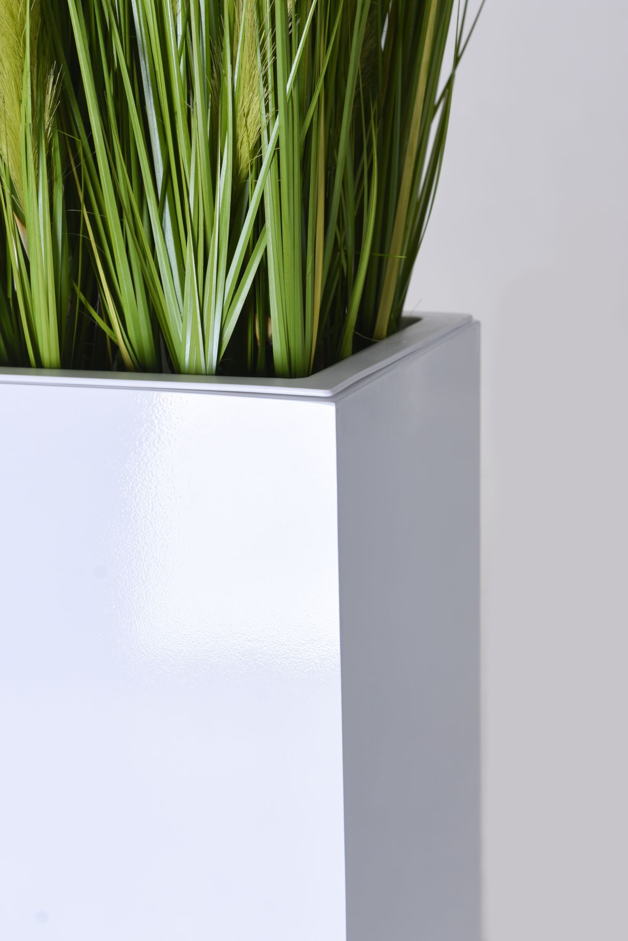 Pflanzkübel Blumenkübel Pflanzsäule Fiberglas "Block" 75x30x30 cm Weiß