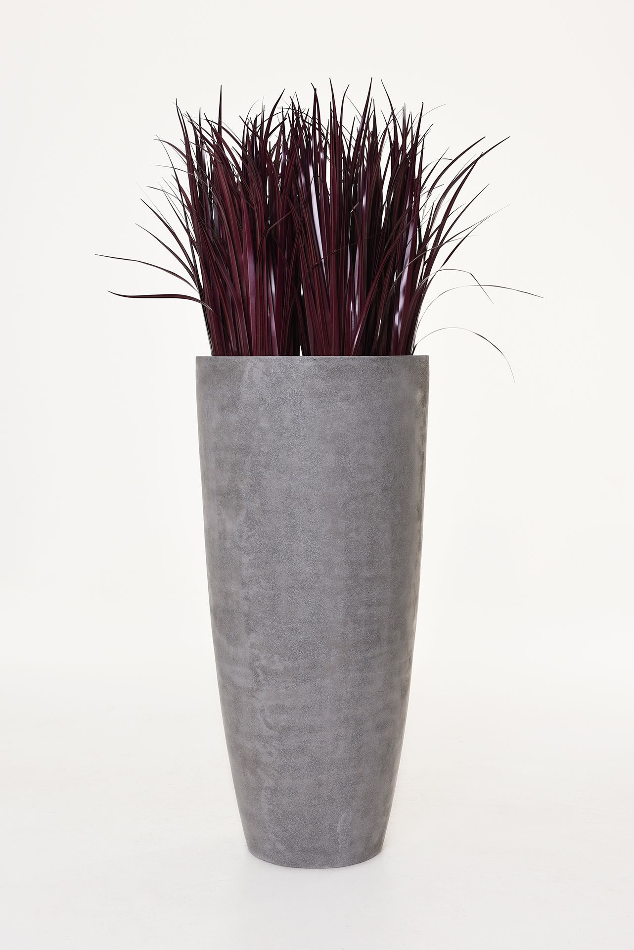 Pflanzkübel Blumenkübel "City" aus Fiberglas 120 cm, Beton-Design Grau