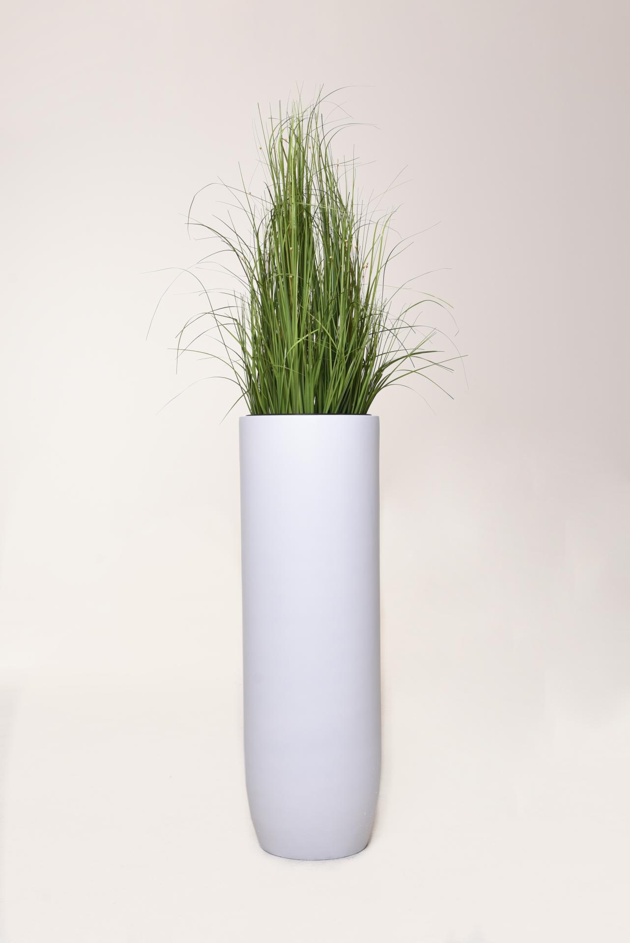 Pflanzgefäß Bodenvase hoch Fiberglas Weiß Matt SOLERIO 33x100 cm | eBay