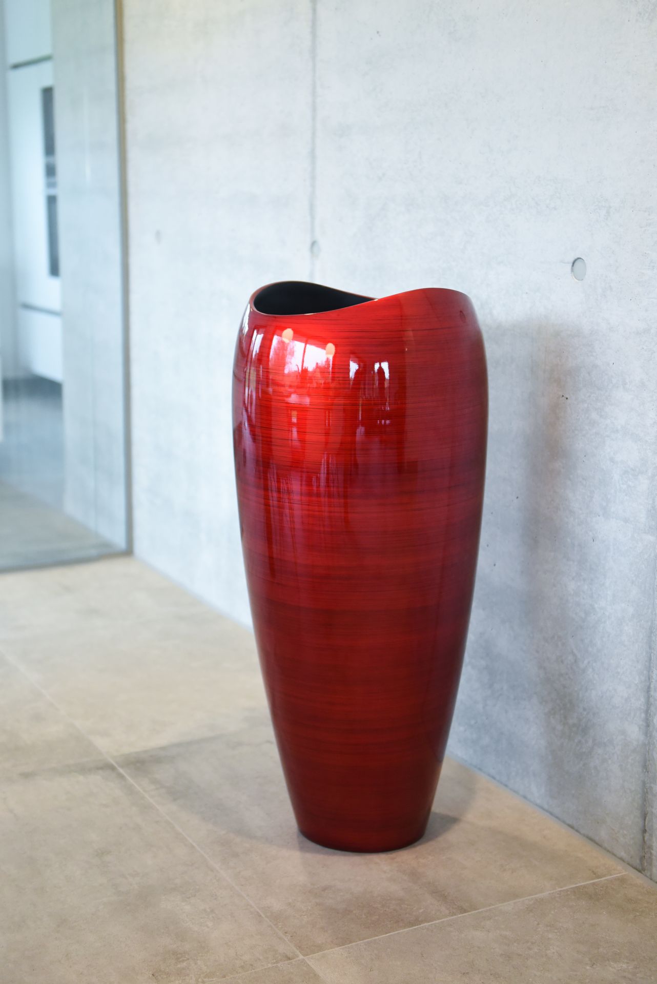 Pflanzkübel Pflanzgefäß Bodenvase exklusiv "Deluxe" 100 cm Rot Schwarz
