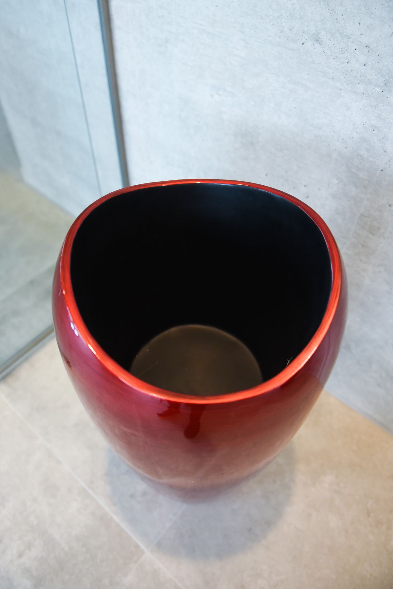 Pflanzkübel Pflanzgefäß Bodenvase exklusiv "Deluxe" 100 cm Rot Schwarz