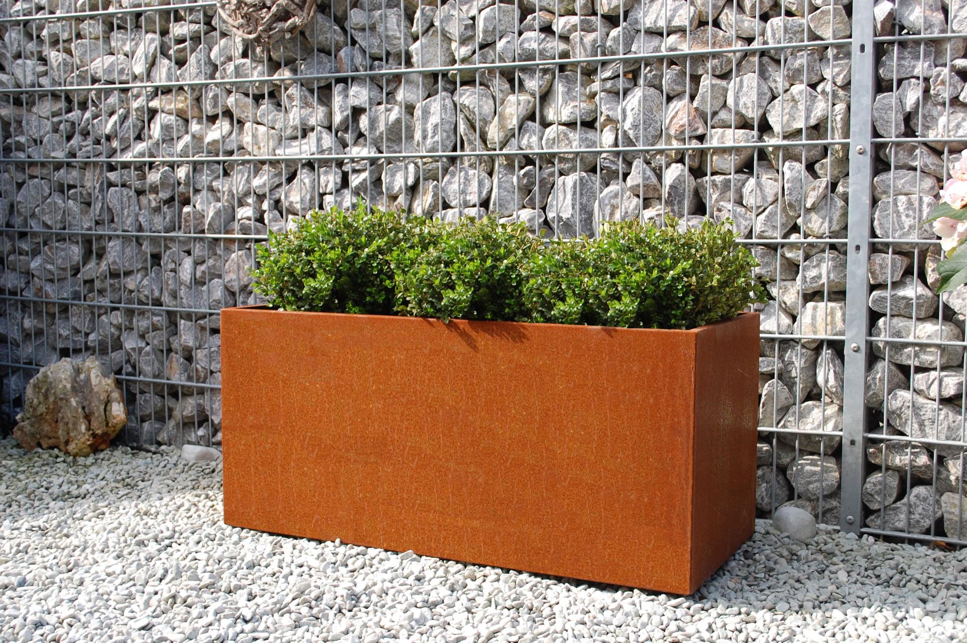 Blumenkübel Pflanzkübel Pflanztrog Cortenstahl Metall "Maxi" 100 cm