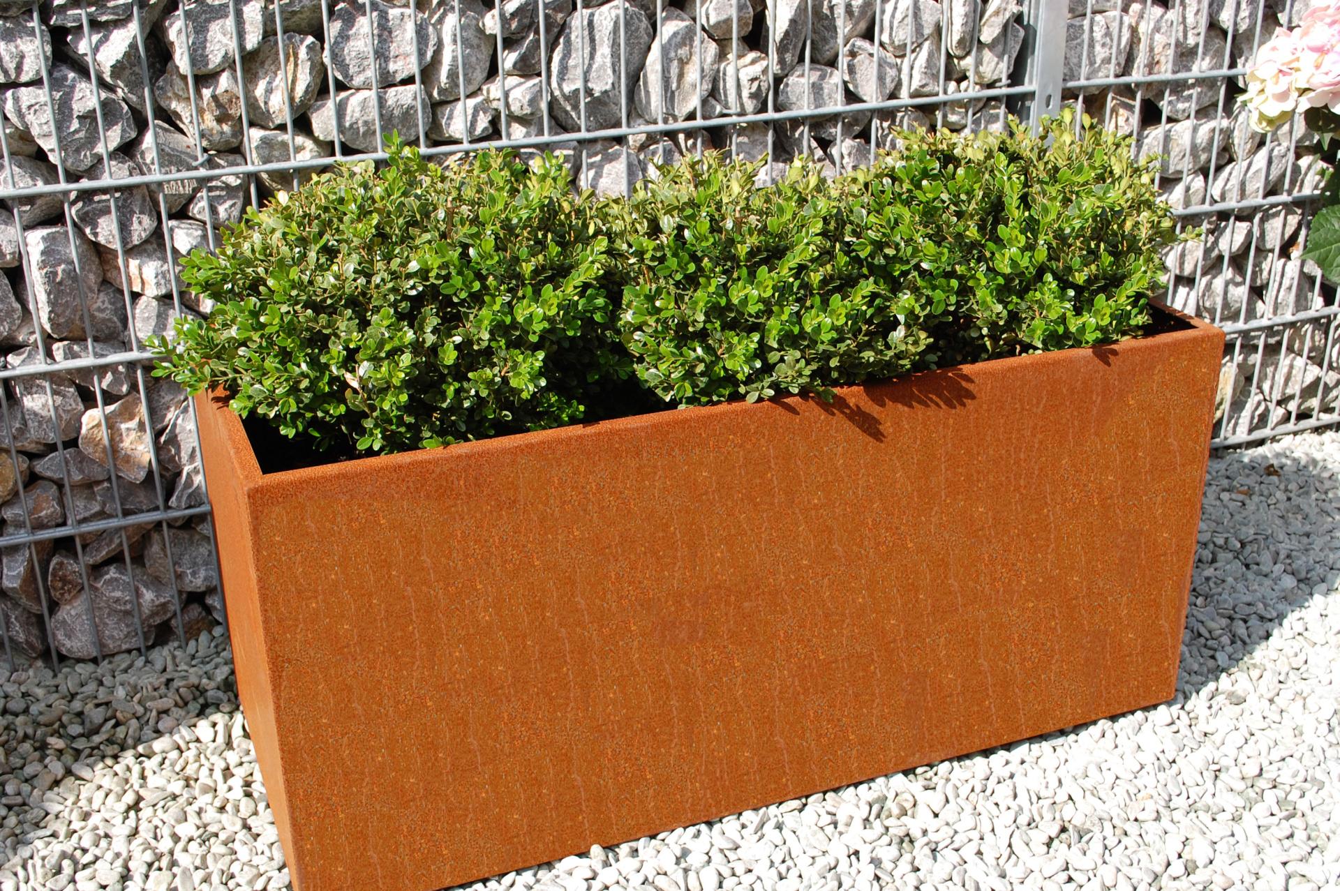 Blumenkübel Pflanzkübel Pflanztrog Cortenstahl Metall "Maxi" 60cm