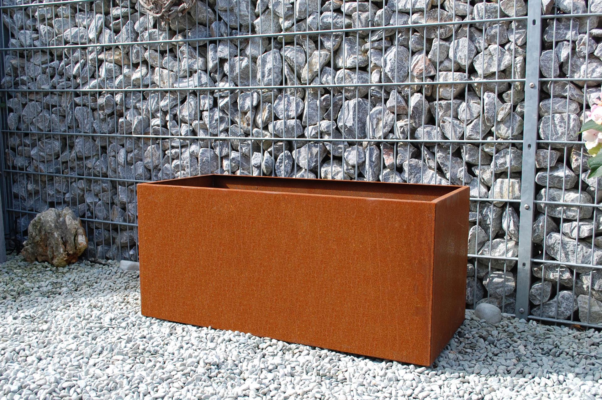 Blumenkübel Pflanzkübel Pflanztrog Cortenstahl Metall "Maxi" 100 cm