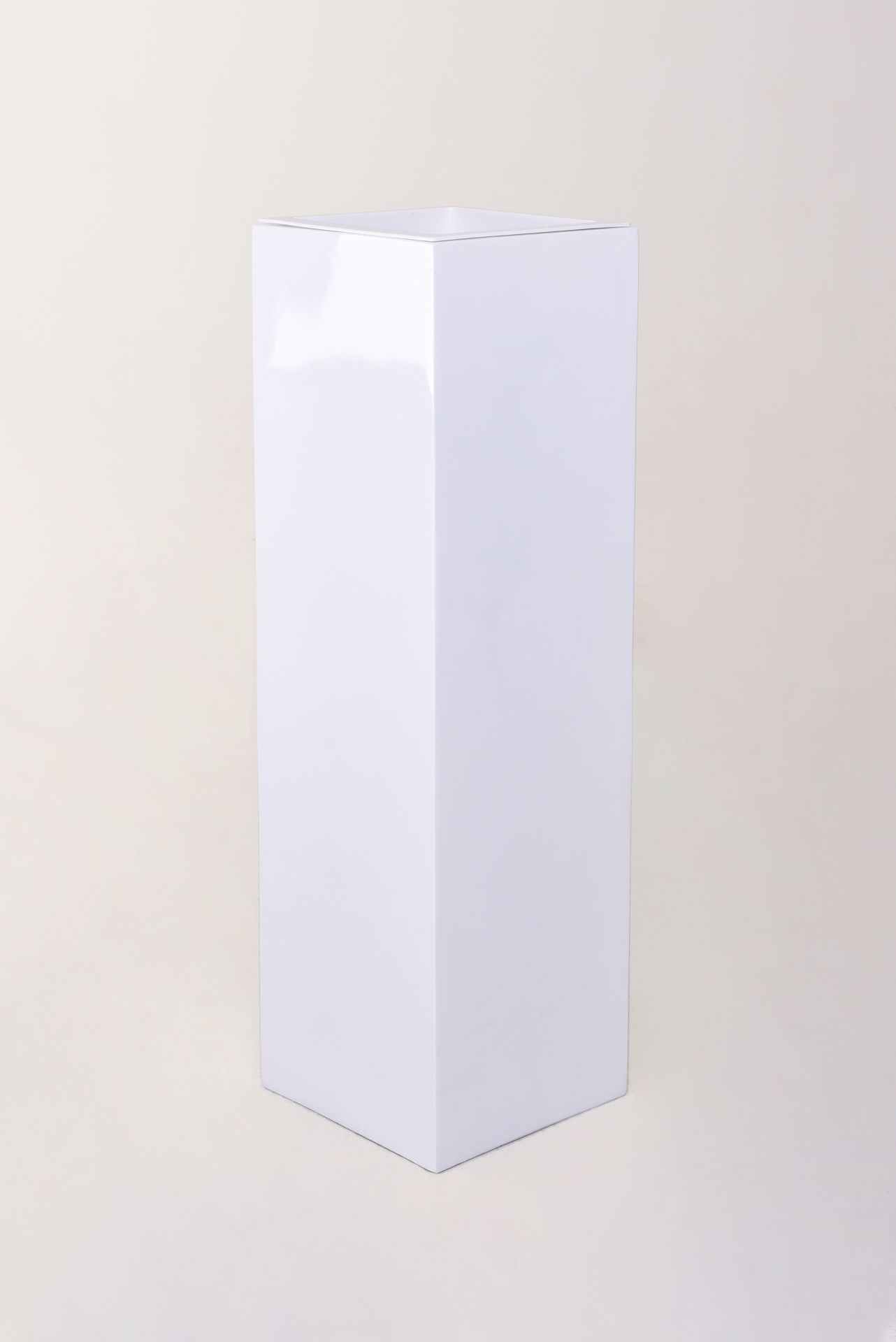 100x30x30 Pflanzkübel Blumenkübel exklusiv Fiberglas /"Block/" Weiß Hochglanz