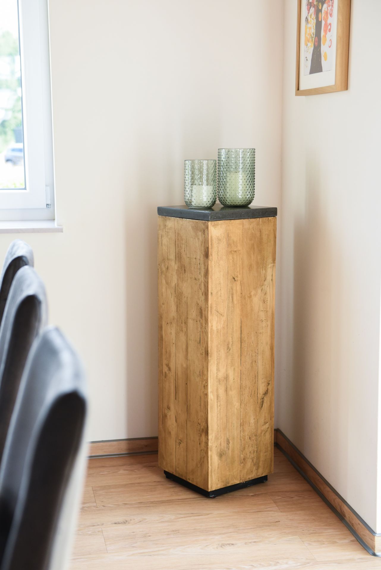 Podest Säule Dekosäule aus Recycling Holz 100 cm hoch, Braun | eBay