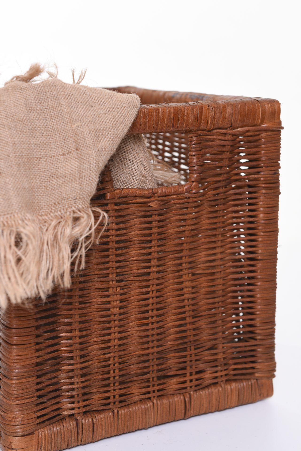 VIVANNO Regalkorb Schrankkorb Rattan für Ikea Expedit und Kallax 32cm