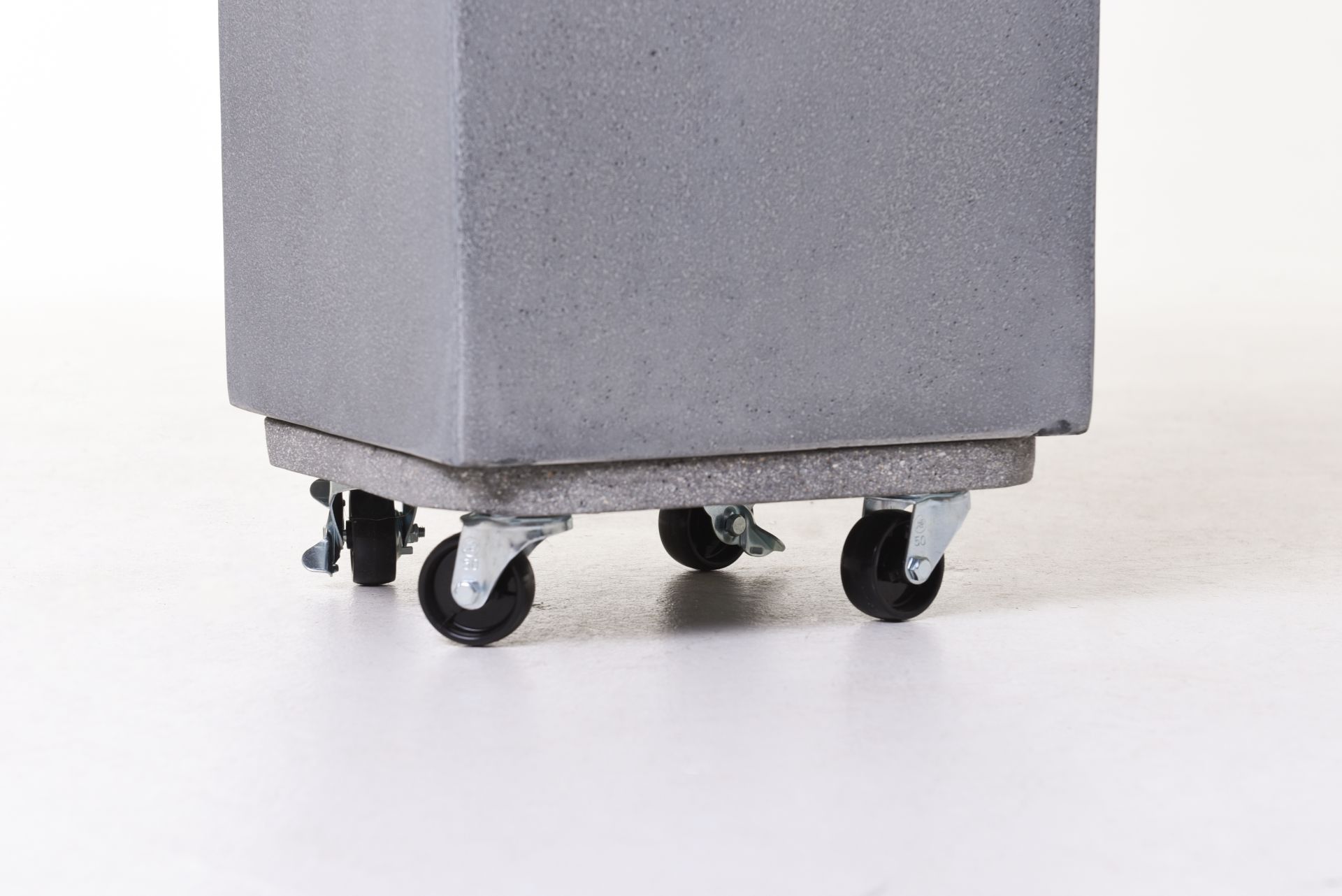 Untersetzer mit Rollen Pflanzenroller eckig Kunststein "Movo" 29 x 29