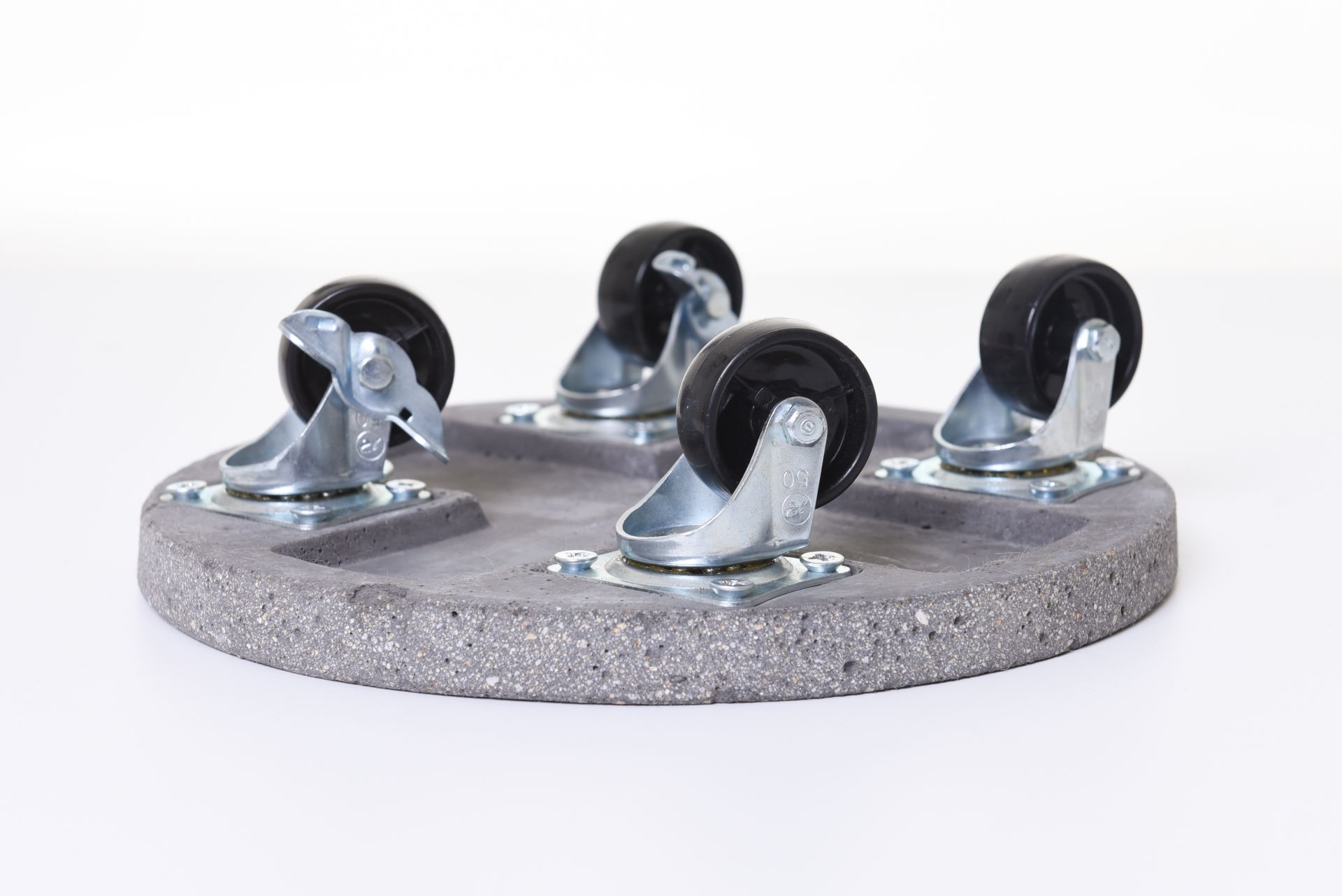 Untersetzer mit Rollen Pflanzenroller rund Kunststein "Movo" Ø 36 cm