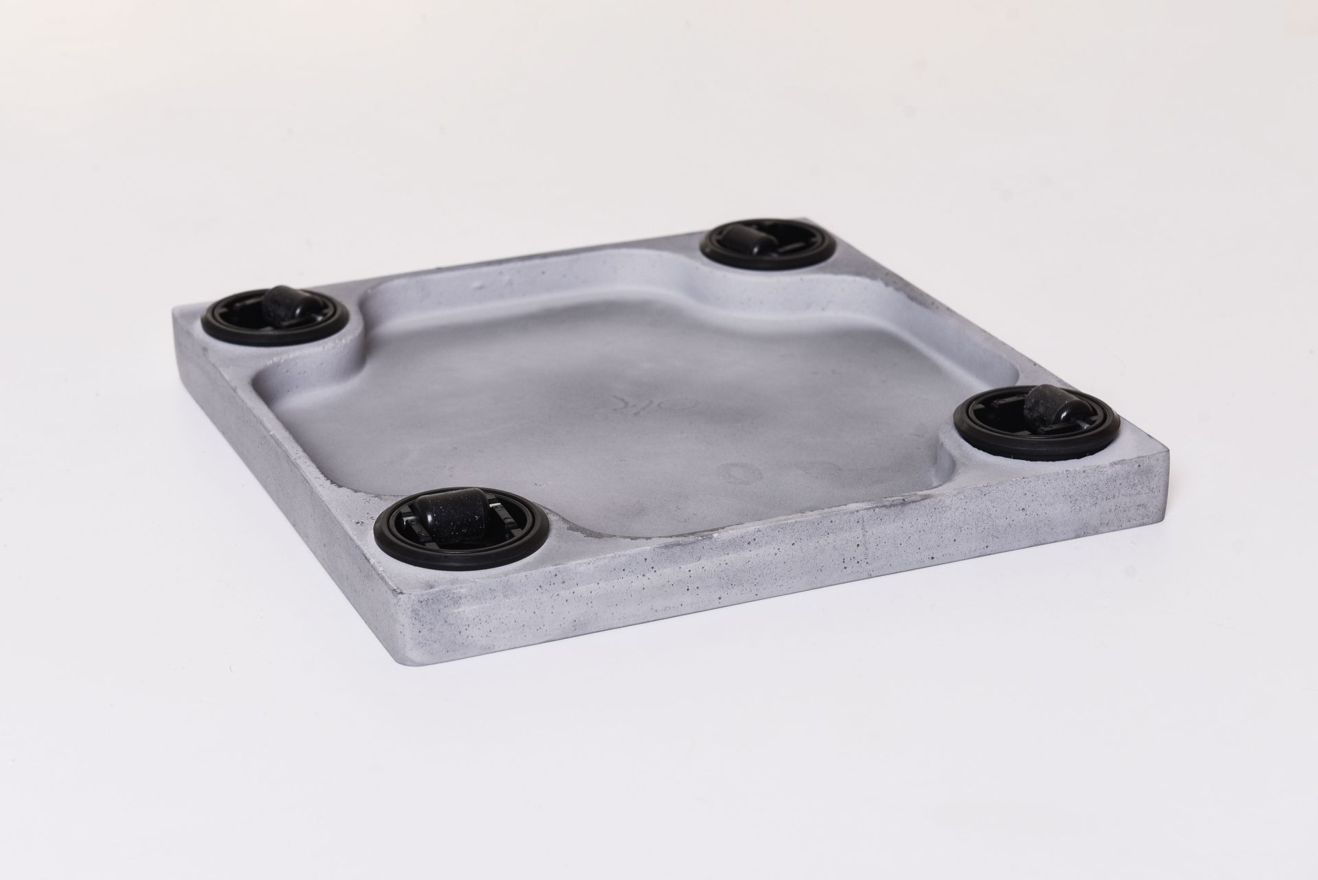 Untersetzer mit Rollen Pflanzenroller eckig Kunststein "Movo" 28 x 28