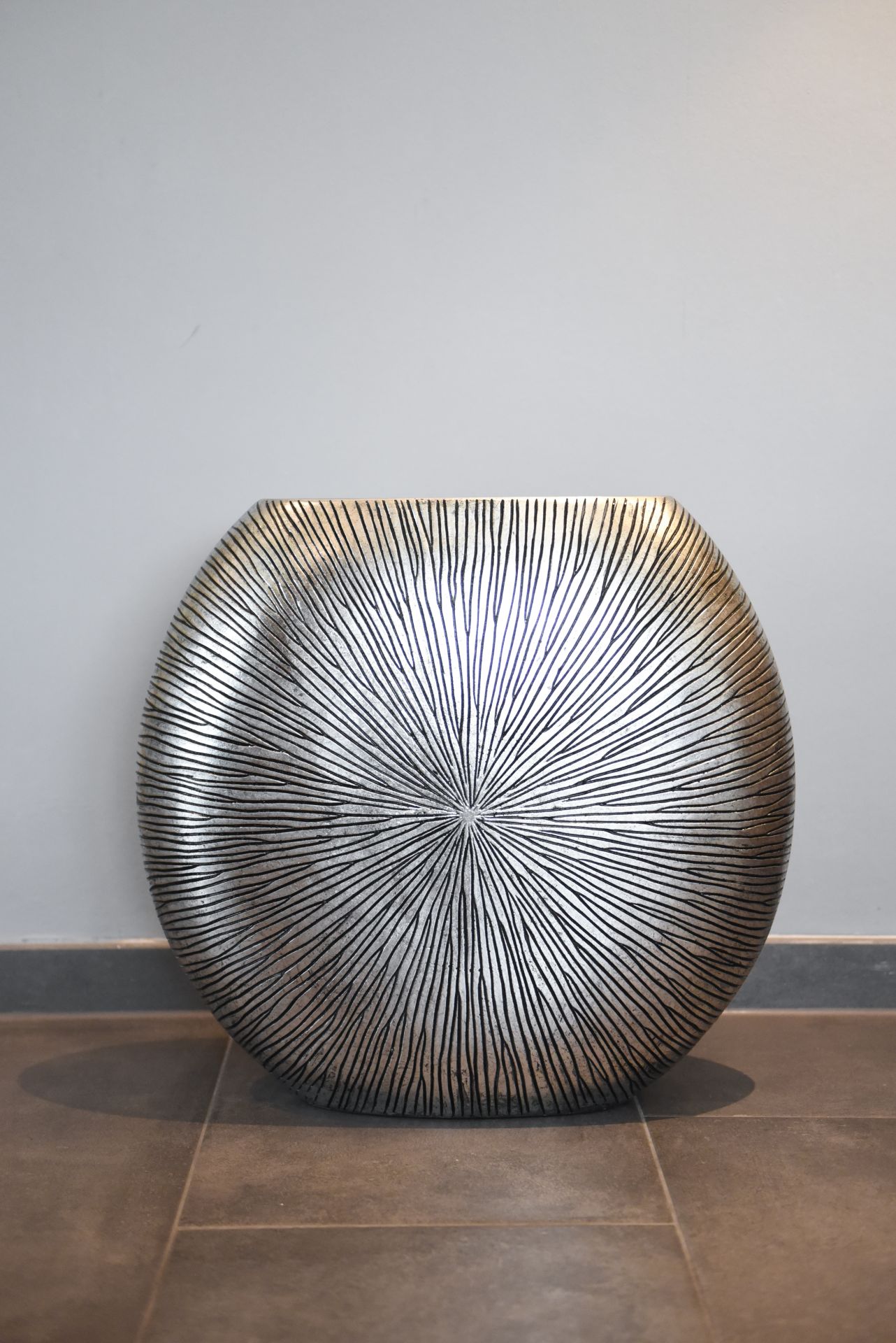 Vase Deko Bodenvase Fiberglas ATENA 50x55x18 cm, Silber Schwarz | eBay