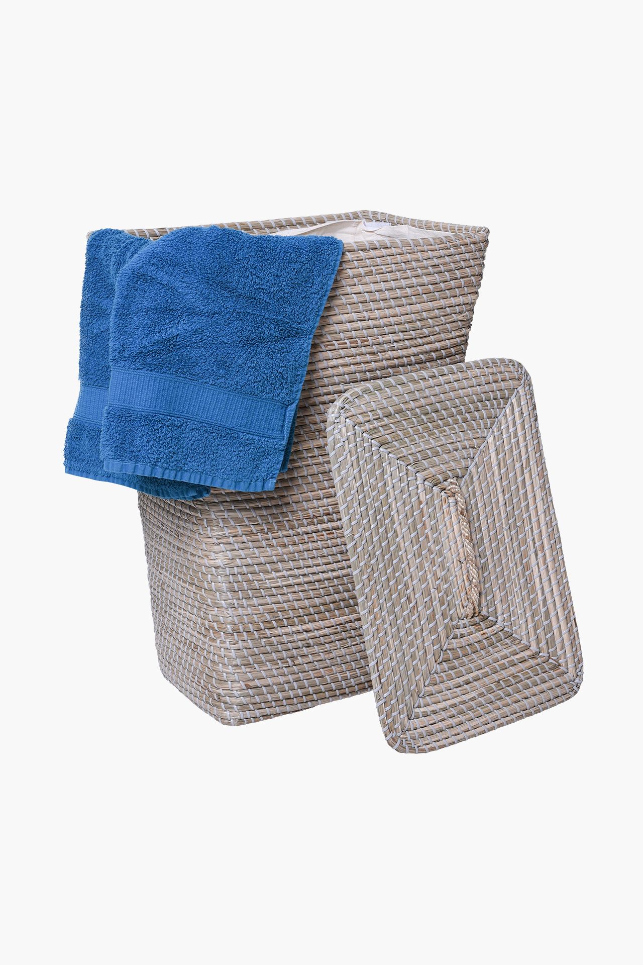 Wäschekorb Wäschebox Wäschesammler Korb Seegras "Home" 60 cm hoch Natur