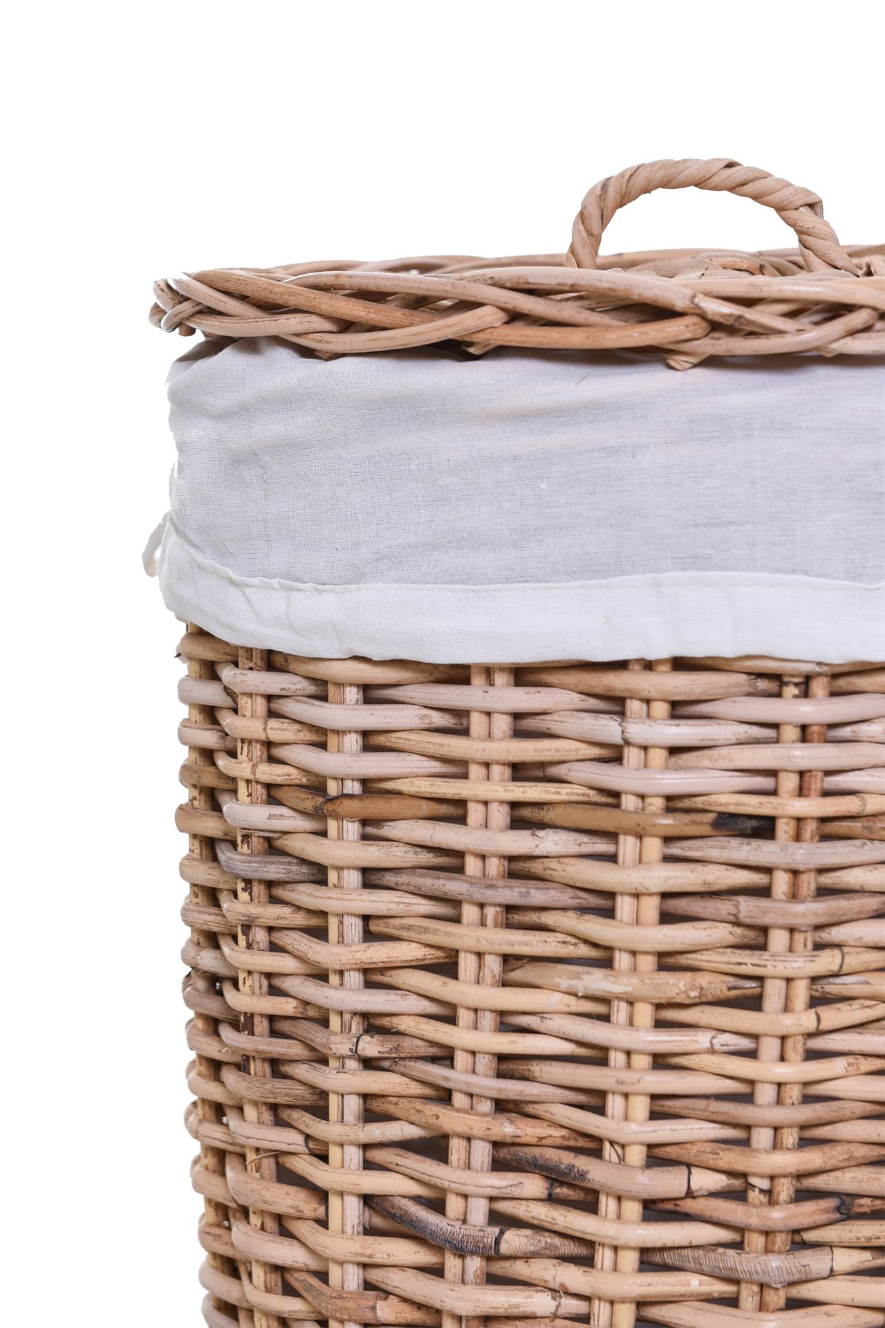 runder Wäschekorb Wäschebox Korb "Tellu" Rattan 45 cm hoch, Natur | eBay