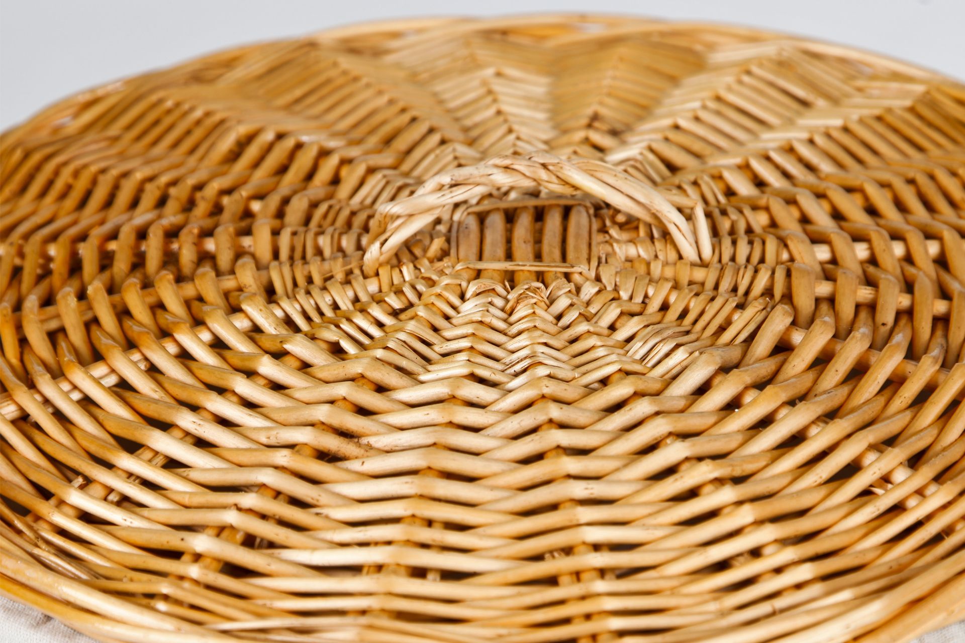 VIVANNO Wäschekorb Weidenkorb Korb Weide "Rondo" 59 cm hoch Honigfarbe