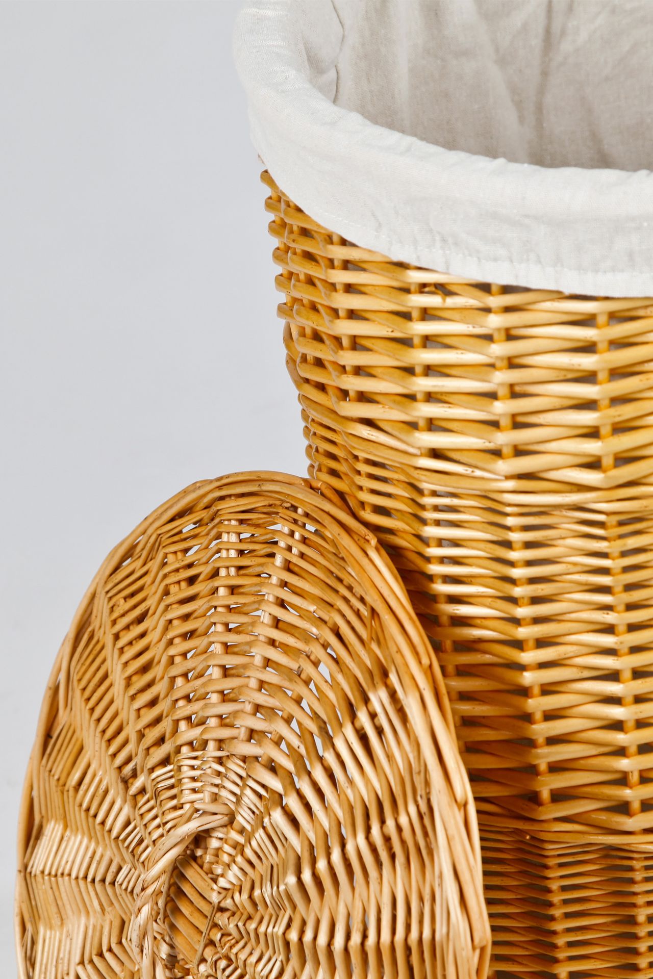 VIVANNO Wäschekorb Weidenkorb Korb Weide "Rondo" 59 cm hoch Honigfarbe