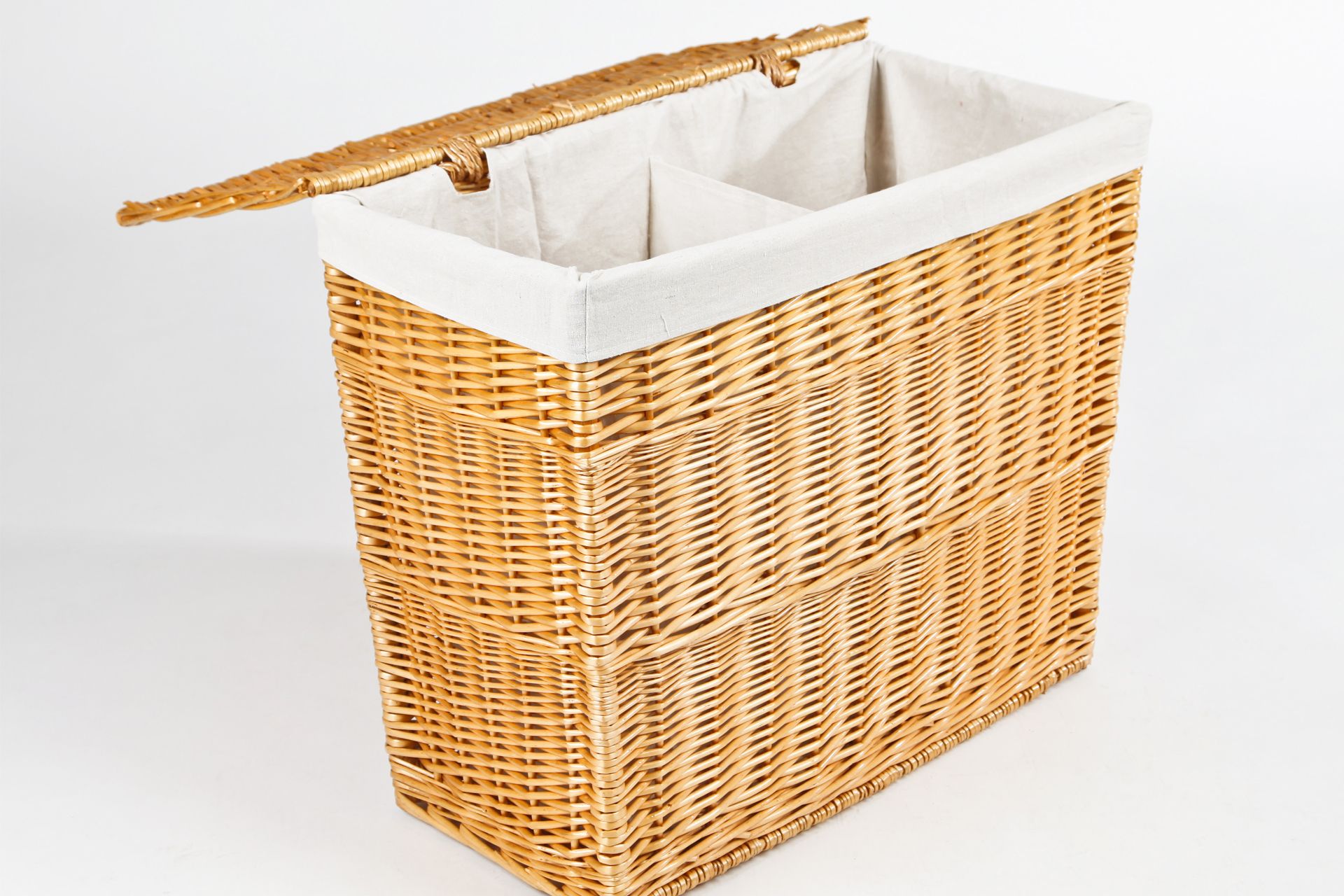 VIVANNO Wäschekorb Wäschesortierer Weide 'Grand' 60 cm hoch Honigfarbe