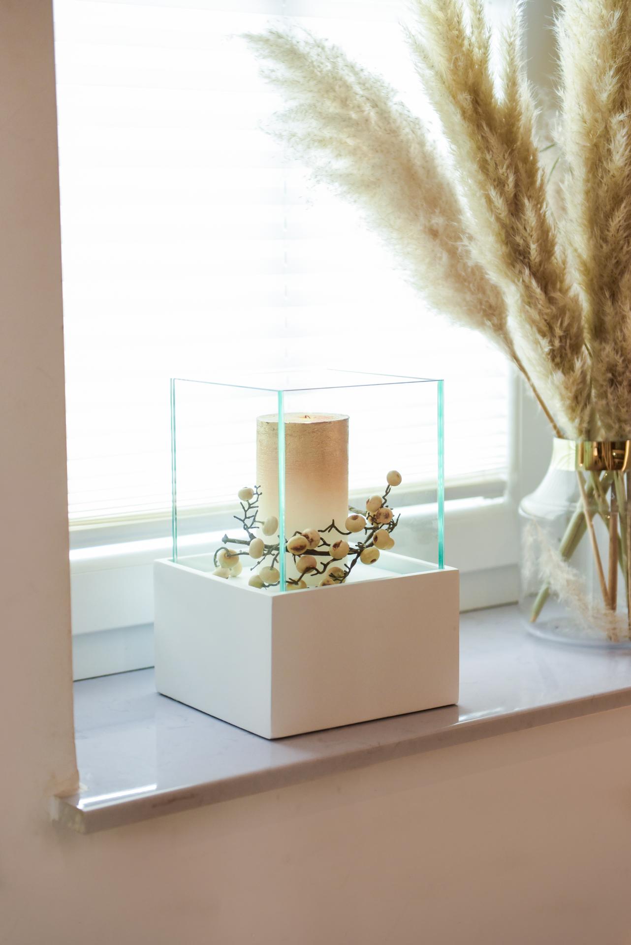 Deko-Windlicht Kerzenhalter viereckig CANDELITA 29 cm Weiß Matt | eBay