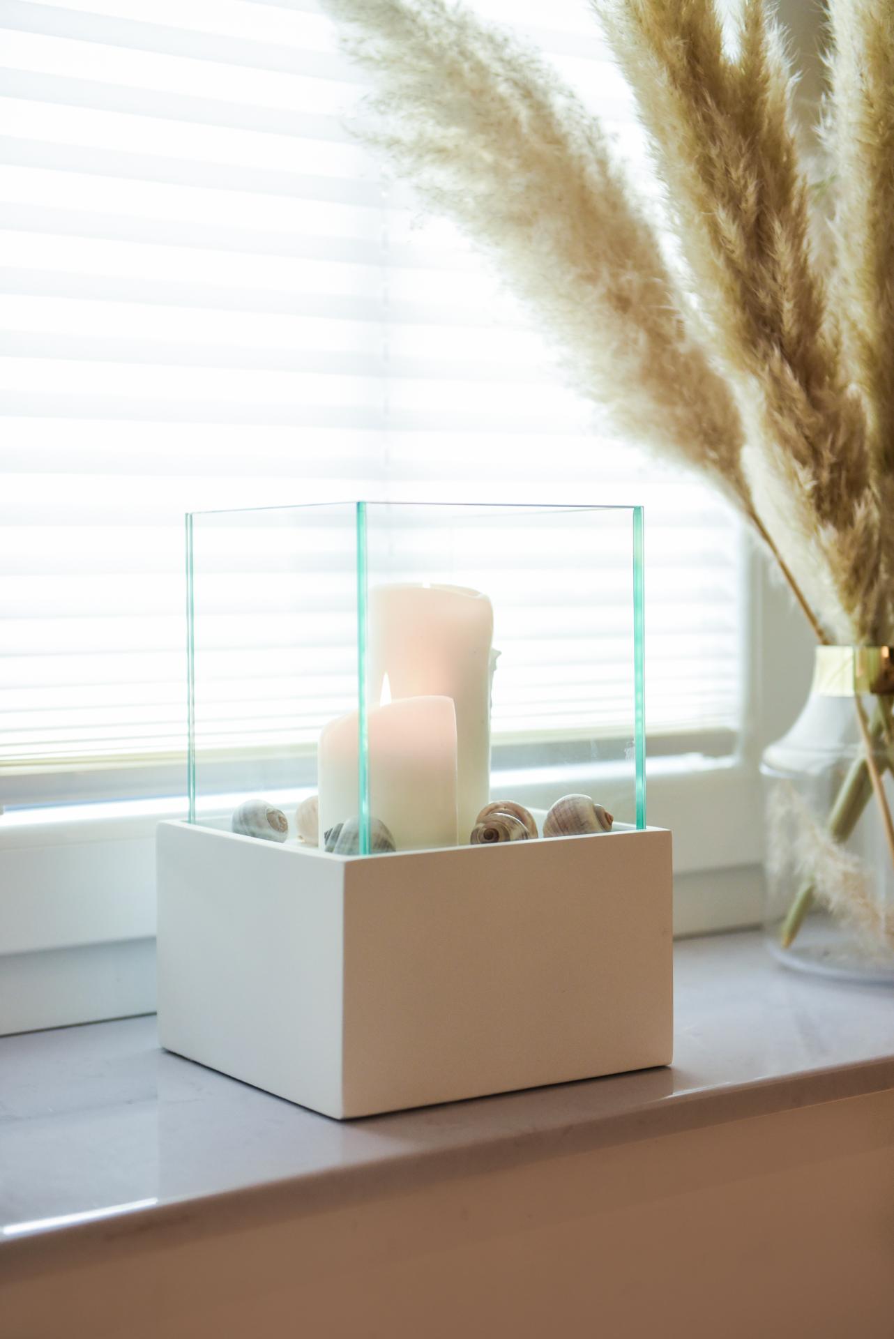 Deko-Windlicht Kerzenhalter viereckig CANDELITA 29 cm Weiß Matt | eBay