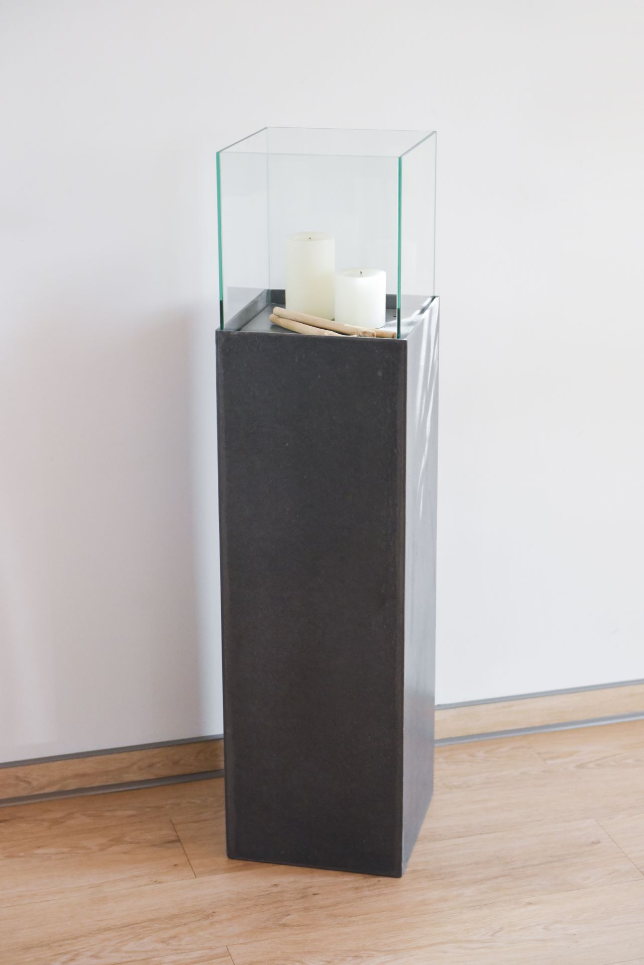 Windlichtsäule Kerzenhalter Windlicht in Beton Optik "Candela" 100 cm