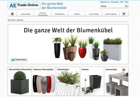 der neue Blumenkübel-Shop