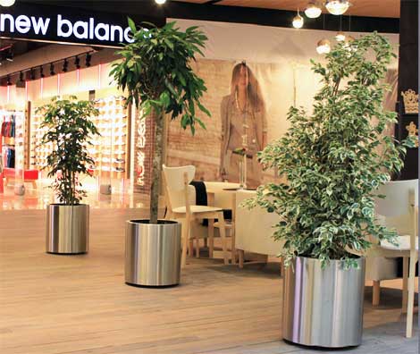 Pflanzkübel New Rondo aus gebürstetem Edelstahl
