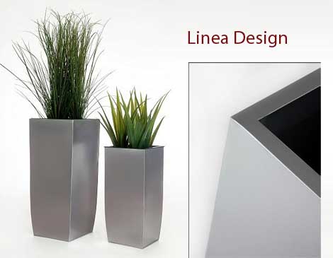 Pflanzkübel LINEA aus Zink, silberfarbig