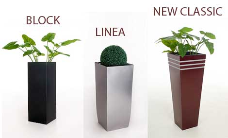 Blumenkübel BLOCK, LINEA, NEA, NEW CLASSIC aus Zink