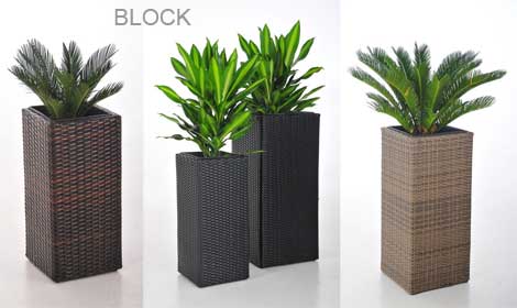 Blumenkübel BLOCK aus Polyrattan