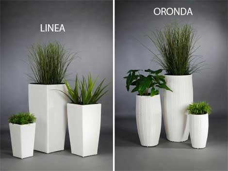 Flanzkübel aus Fiberglas, weiß