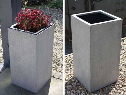 Pflanzkübel BLOCK, Fiberglas, Beton-Design