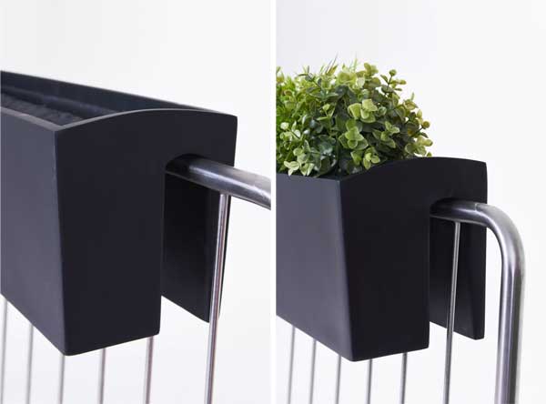 Anthrazit Balkonkasten Blumenkasten Fiberglas "Balkona Classic" 80 cm 
