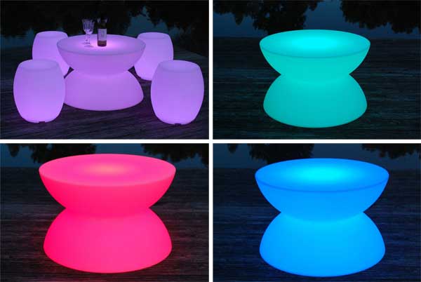 Leuchtender LED-Tisch mit Farbwechsel