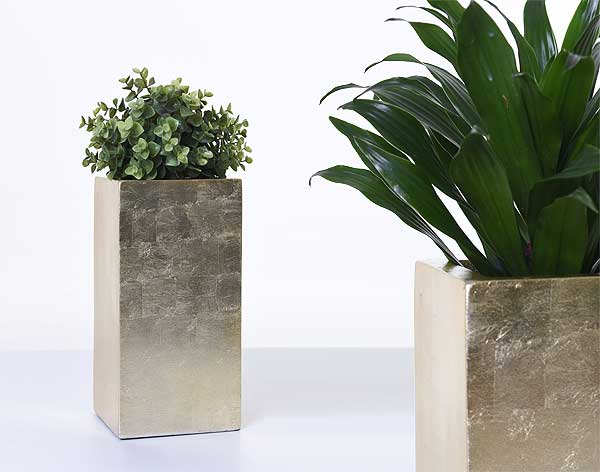 PFlanzkübel BLOCK 30 Fiberglas in Gold