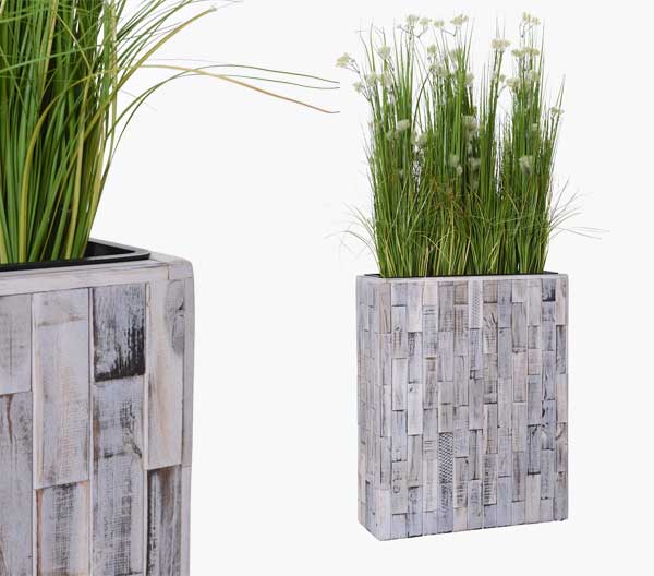 Pflanzkübel ELEMENTO aus Recyclingholz im Shabby Chick