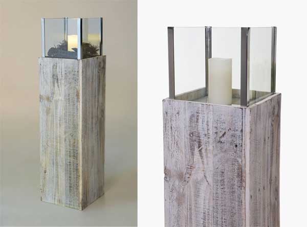 Windlicht CANDELA aus Recyclingholz